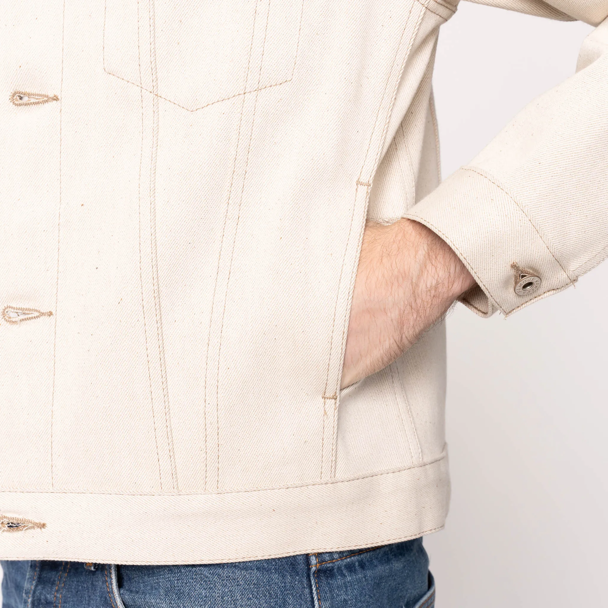 Denim Jacke - Vollständig natürliches Ecru Foxfibre® Selvedge
