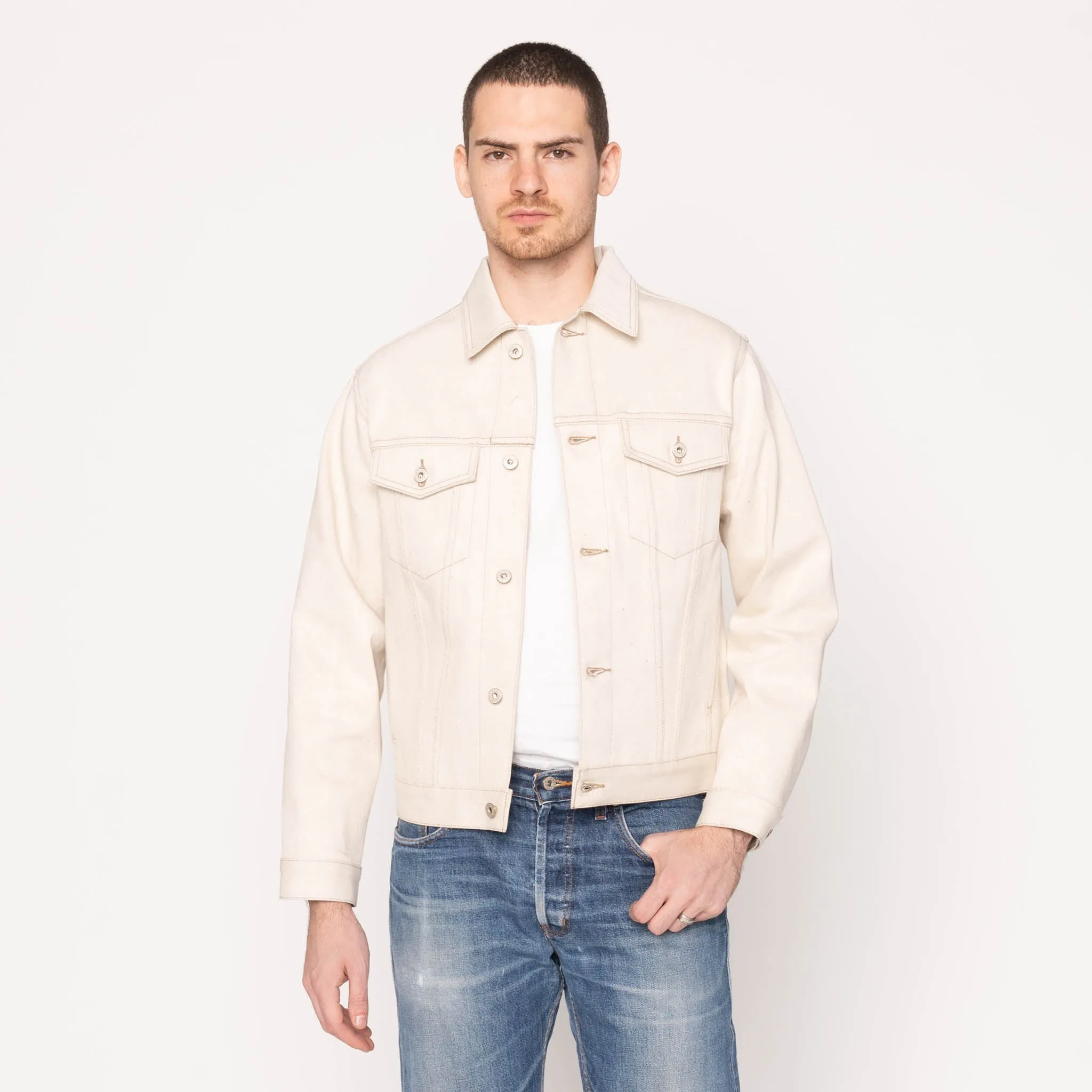 Denim Jacke - Vollständig natürliches Ecru Foxfibre® Selvedge