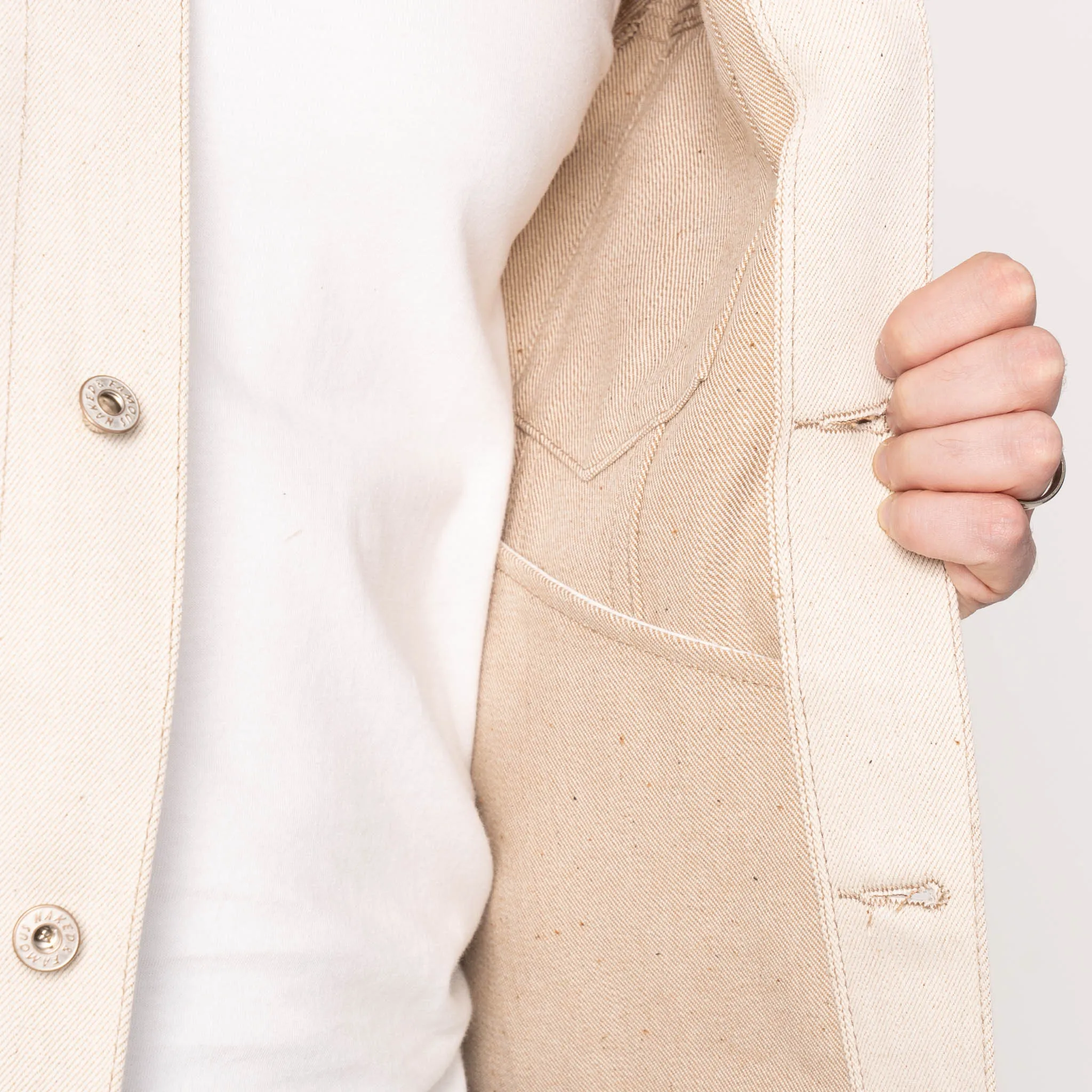 Denim Jacke - Vollständig natürliches Ecru Foxfibre® Selvedge