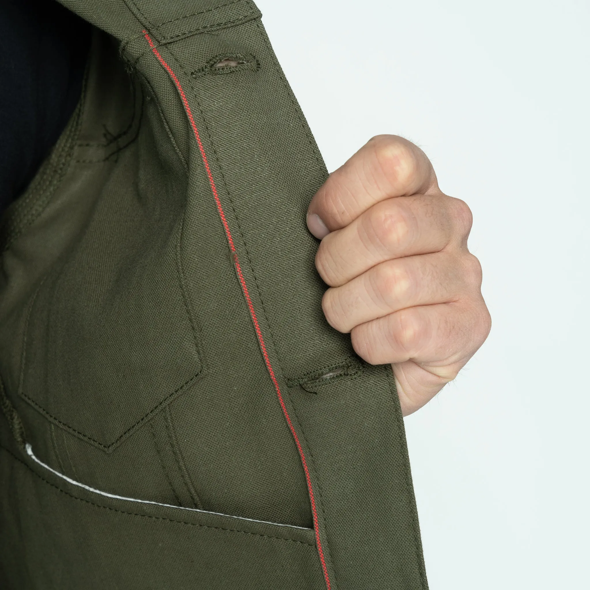 Denim Jacke - Armee Grün Duck Selvedge