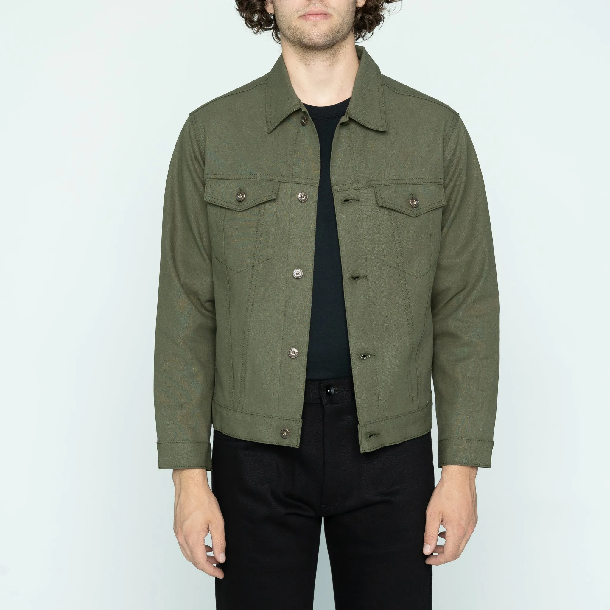 Denim Jacke - Armee Grün Duck Selvedge