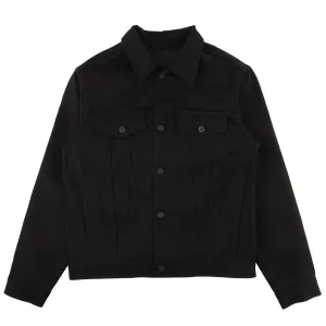 Denim Jacke - Einfarbig Schwarz mit Selvedge-Saum