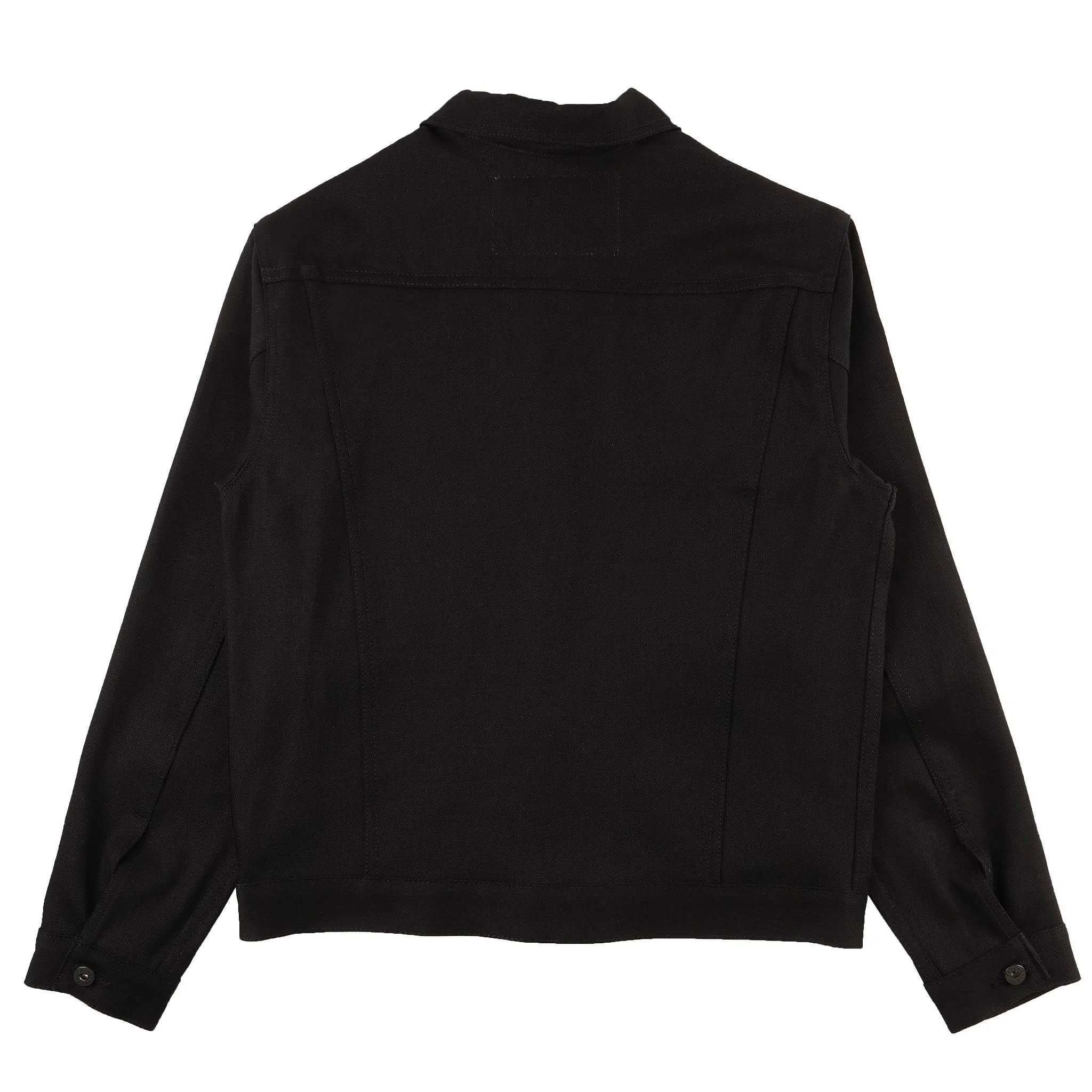 Denim Jacke - Einfarbig Schwarz mit Selvedge-Saum