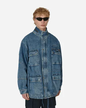 Denim Parka Jacket Blau