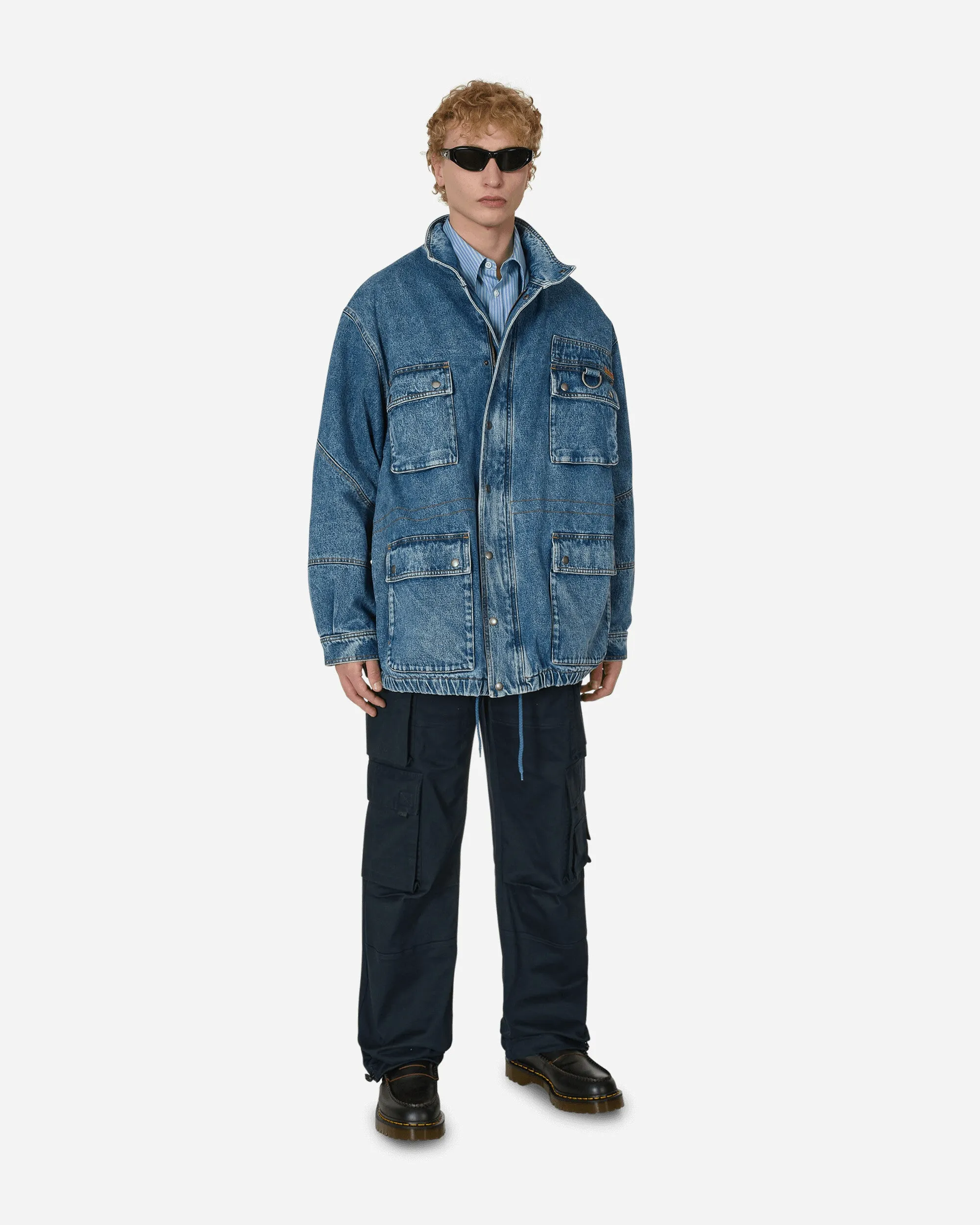 Denim Parka Jacket Blau