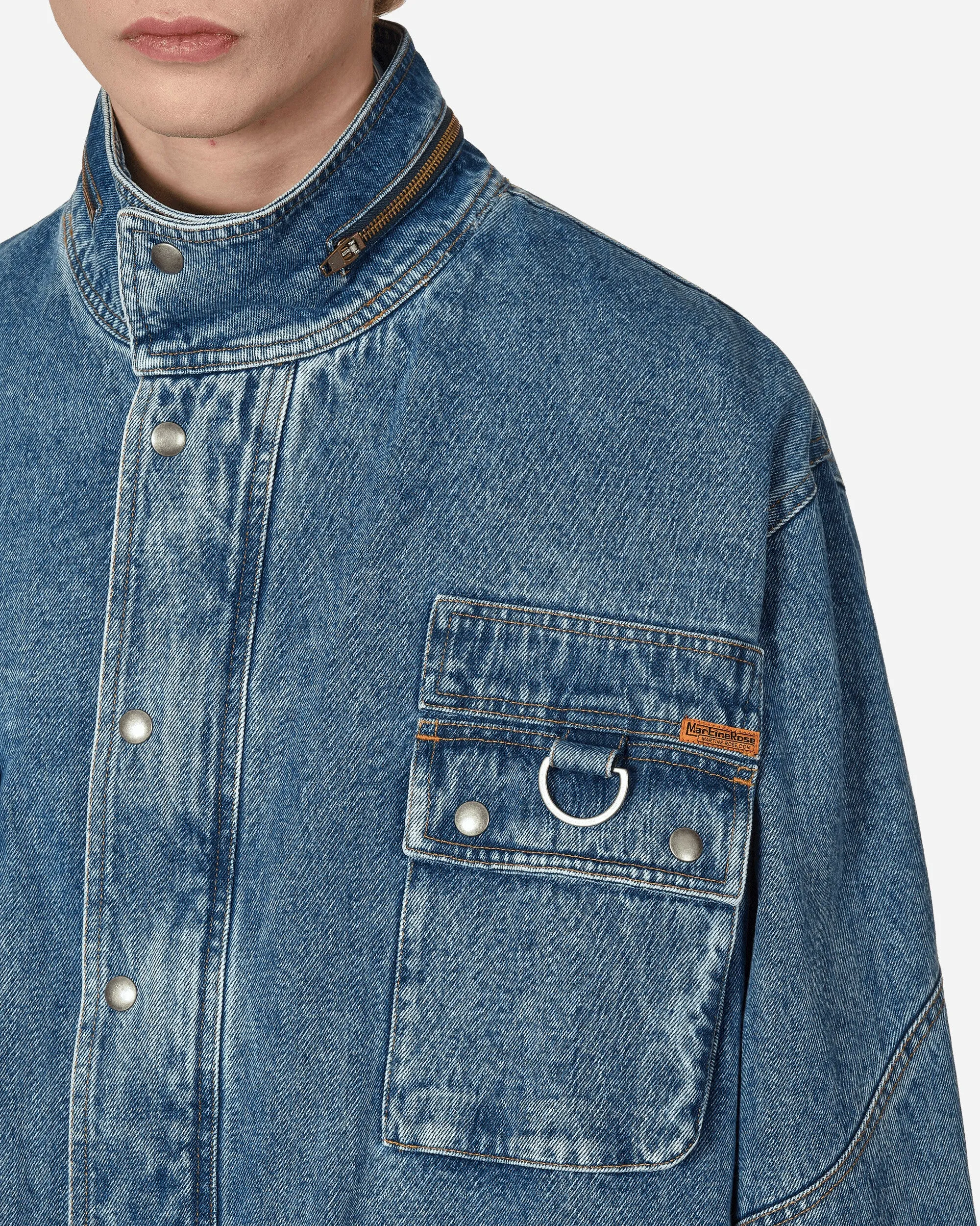 Denim Parka Jacket Blau