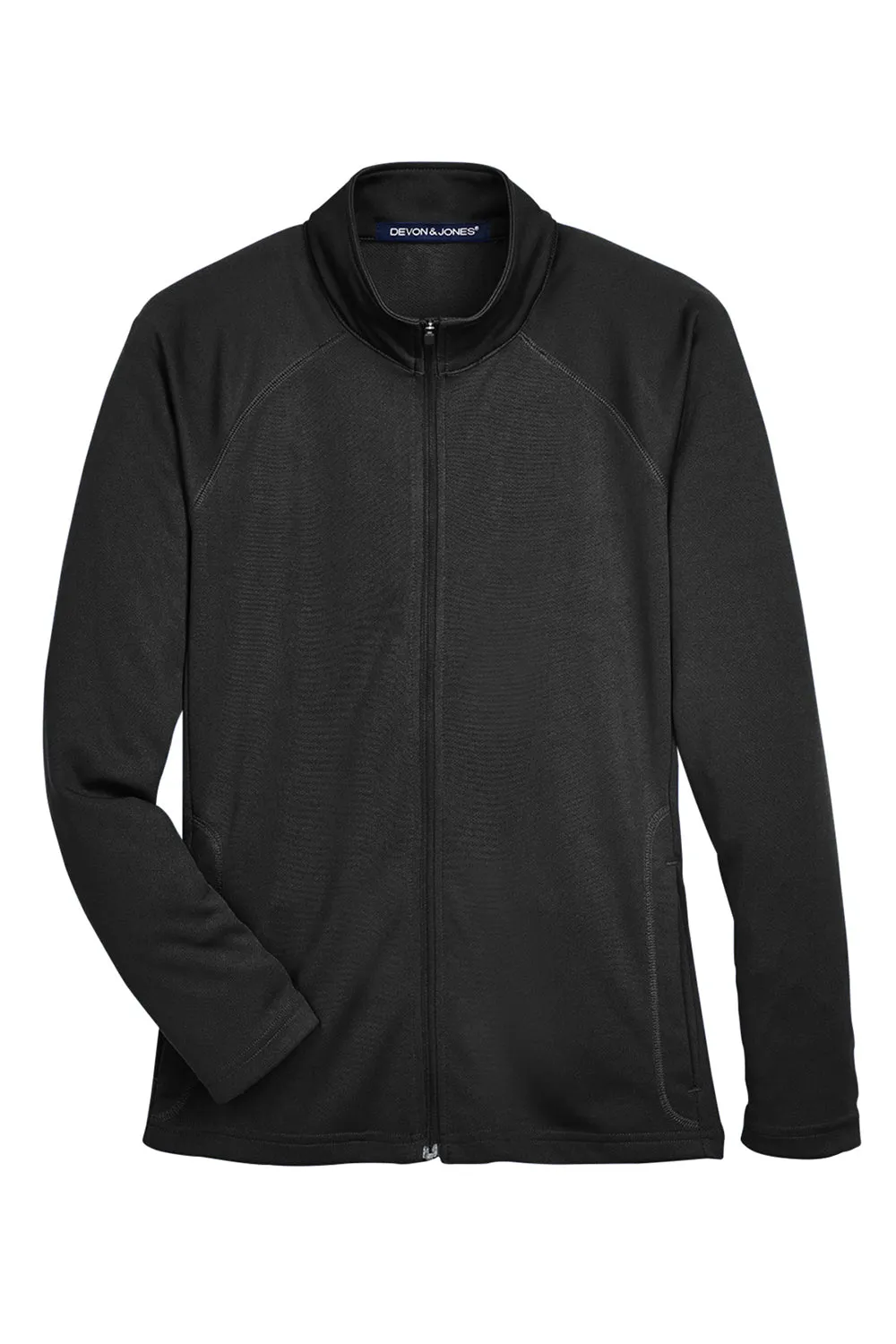 Devon & Jones Damen Compass Stretch Tech Feuchtigkeitstransportierender Reißverschluss-Sweatshirt mit Taschen - Schwarz