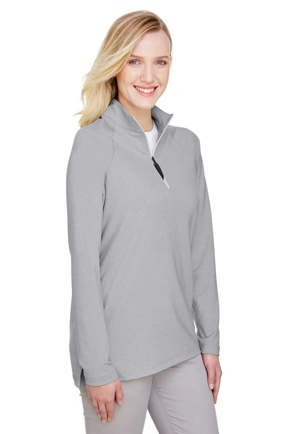 Devon & Jones Damen CrownLux Clubhouse Performance Feuchtigkeitstransportierendes 1/4-Zip Sweatshirt - Schwarz