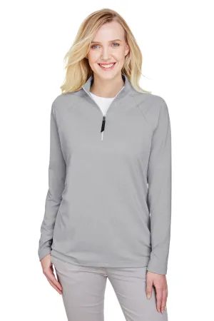 Devon & Jones Damen CrownLux Clubhouse Performance Feuchtigkeitstransportierendes 1/4-Zip Sweatshirt - Schwarz
