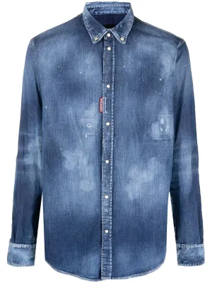 Vintage-Effekt Denim-Shirt