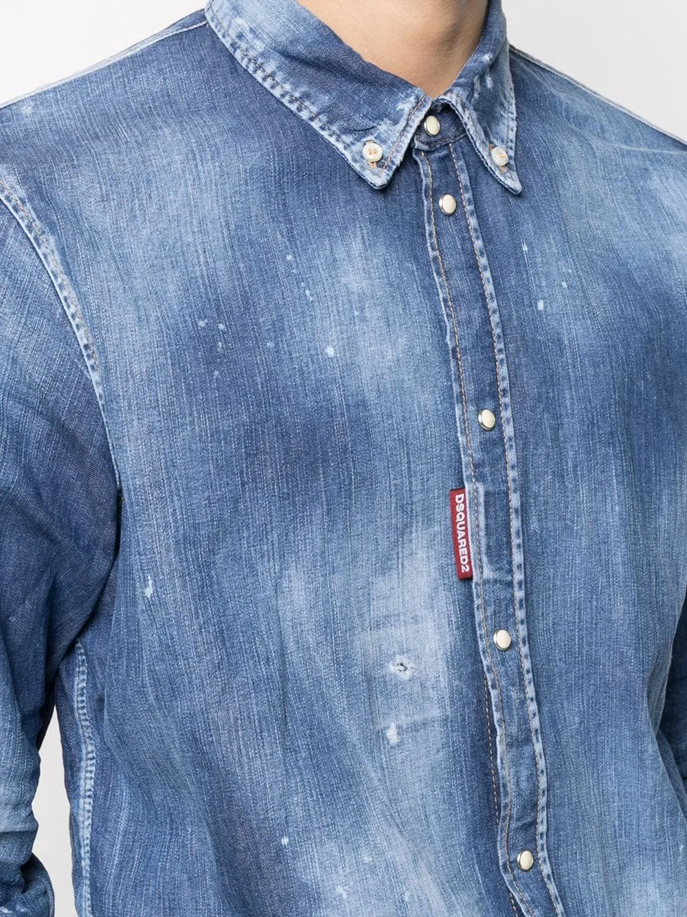 Vintage-Effekt Denim-Shirt