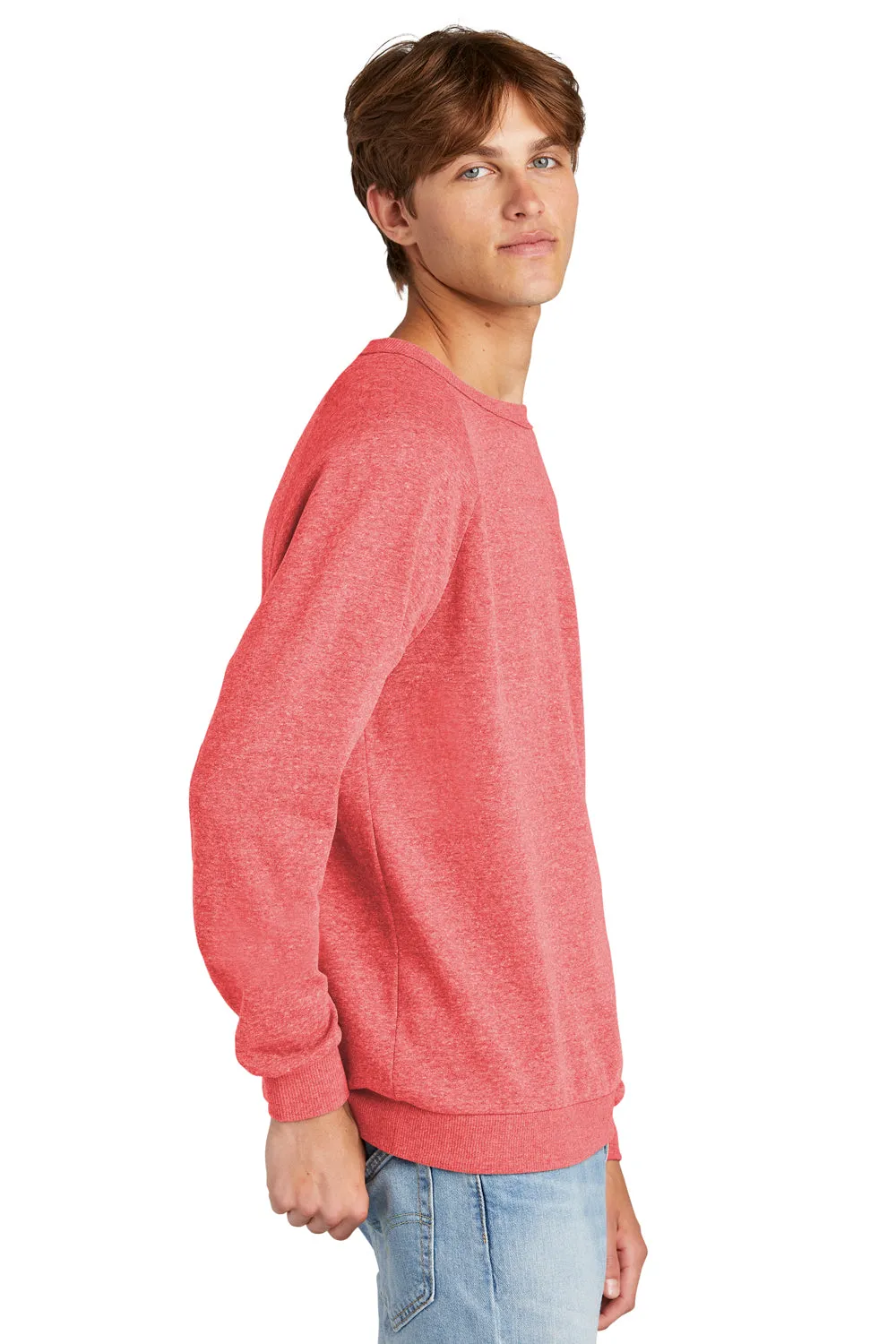 District Herren Perfekt Tri Fleece Rundhalspullover - Rot Frost