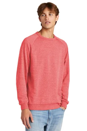 District Herren Perfekt Tri Fleece Rundhalspullover - Rot Frost