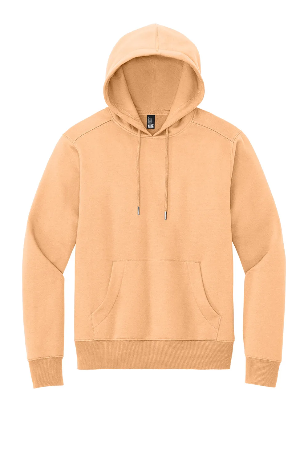 District Herren Perfektes Gewicht Fleece Kapuzenpullover Hoodie mit Beuteltasche - Aprikosenorange