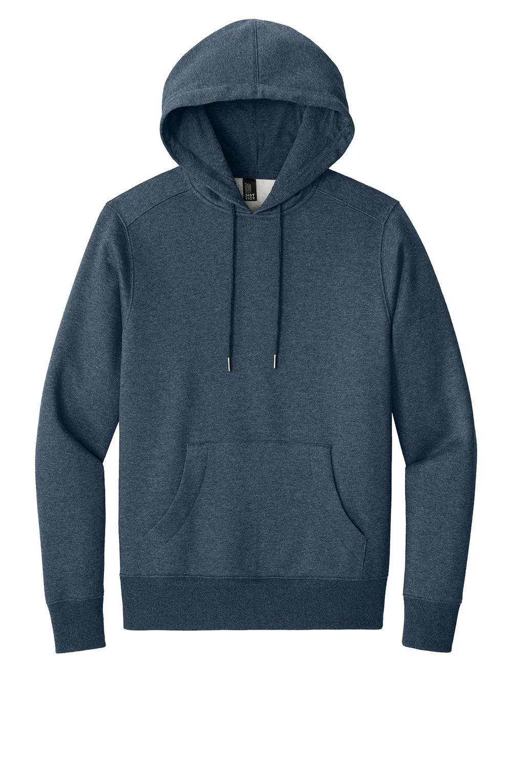 District Herren Perfektes Gewicht Fleece Kapuzenpullover Hoodie mit Beuteltasche - Heather Navyblau
