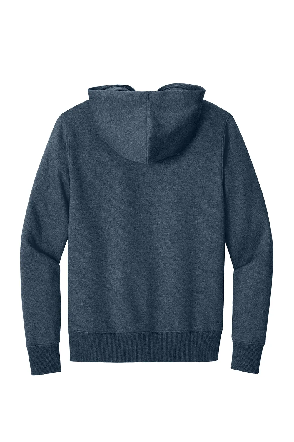 District Herren Perfektes Gewicht Fleece Kapuzenpullover Hoodie mit Beuteltasche - Heather Navyblau