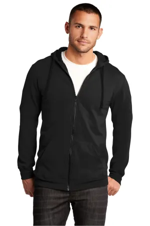 District Herren The Concert Fleece Full Zip Kapuzenpullover mit Taschen - Schwarz