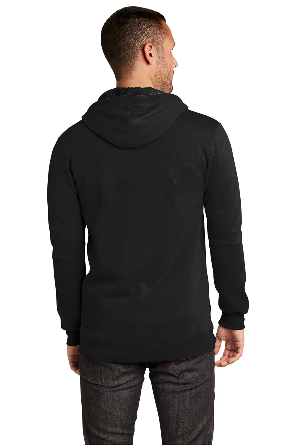 District Herren The Concert Fleece Full Zip Kapuzenpullover mit Taschen - Schwarz