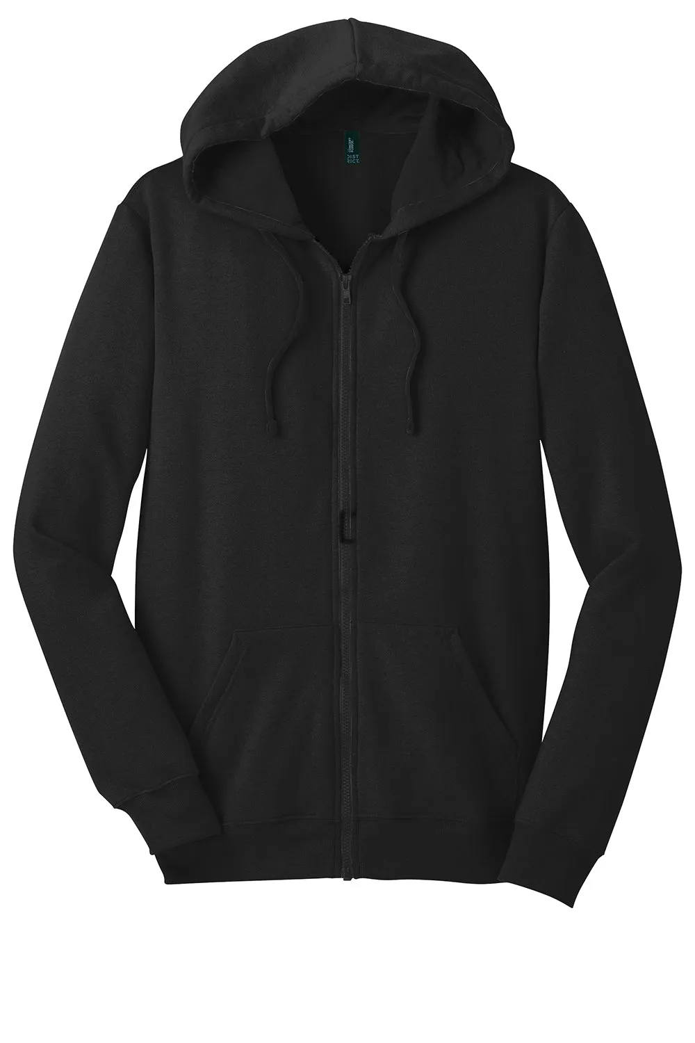 District Herren The Concert Fleece Full Zip Kapuzenpullover mit Taschen - Schwarz