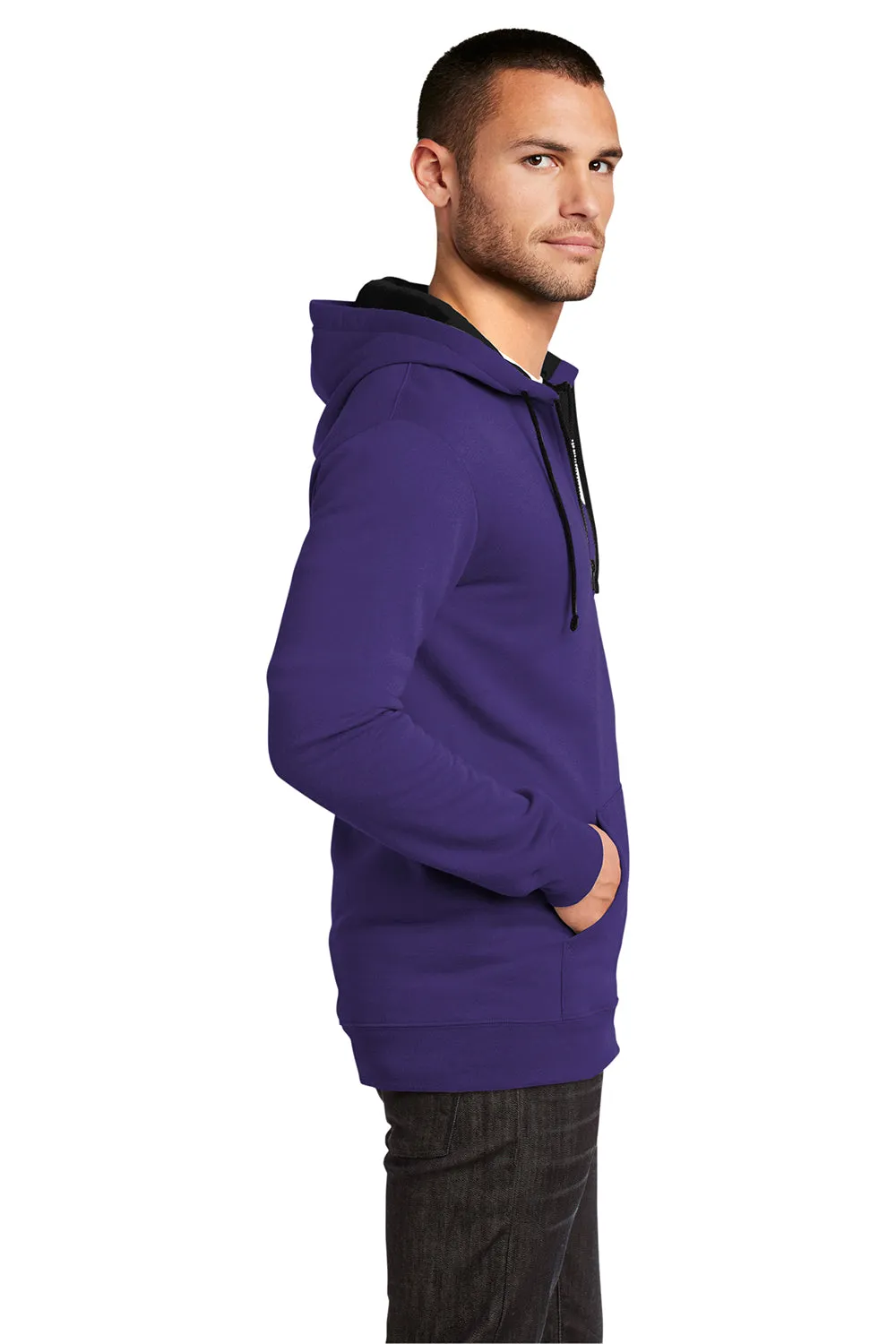 District Herren The Concert Fleece Full Zip Kapuzenpullover mit Taschen - Lila