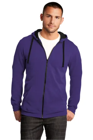 District Herren The Concert Fleece Full Zip Kapuzenpullover mit Taschen - Lila