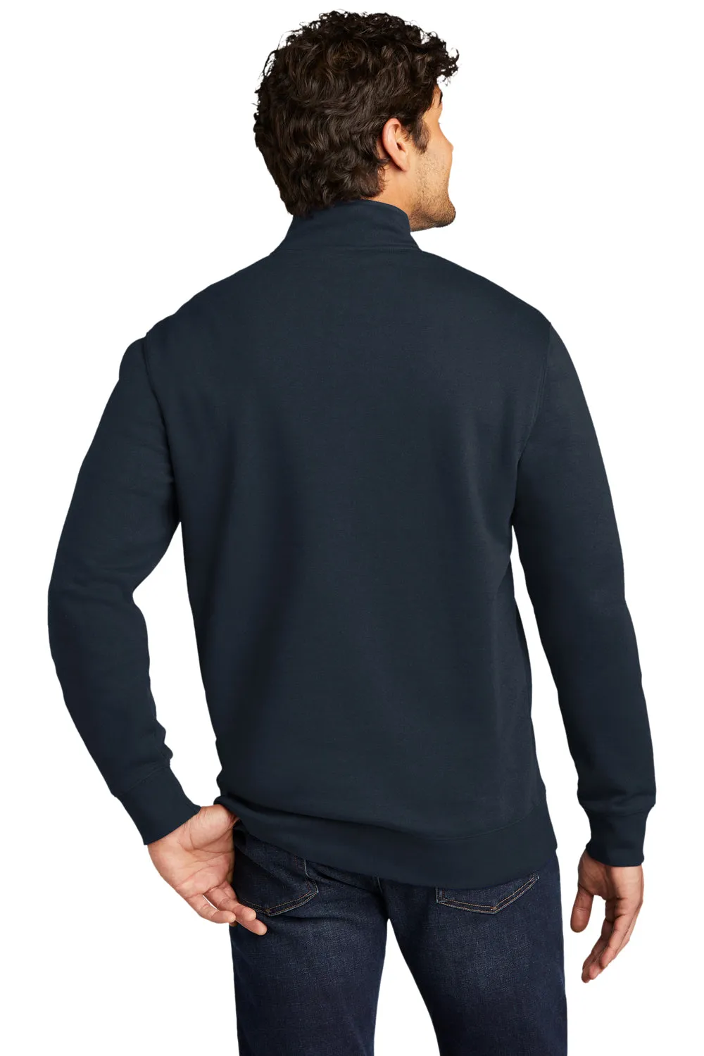 District Herren Sehr Wichtiger 1/4-Zip Sweatshirt mit Beuteltasche - Neu Navy Blau