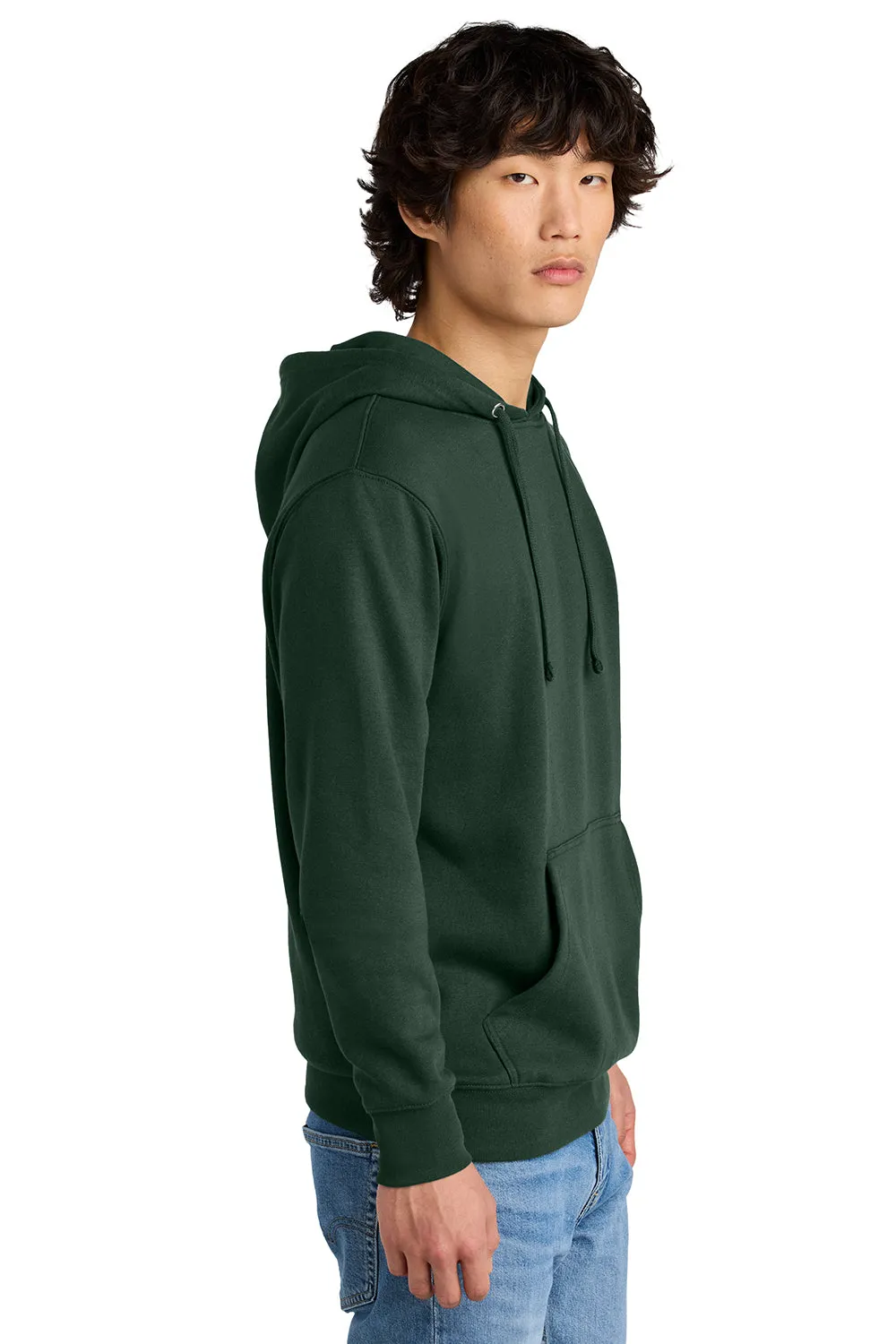 District Herren Fleece Kapuzenpullover mit wichtigen Details und Kangaroo-Tasche - Waldgrün