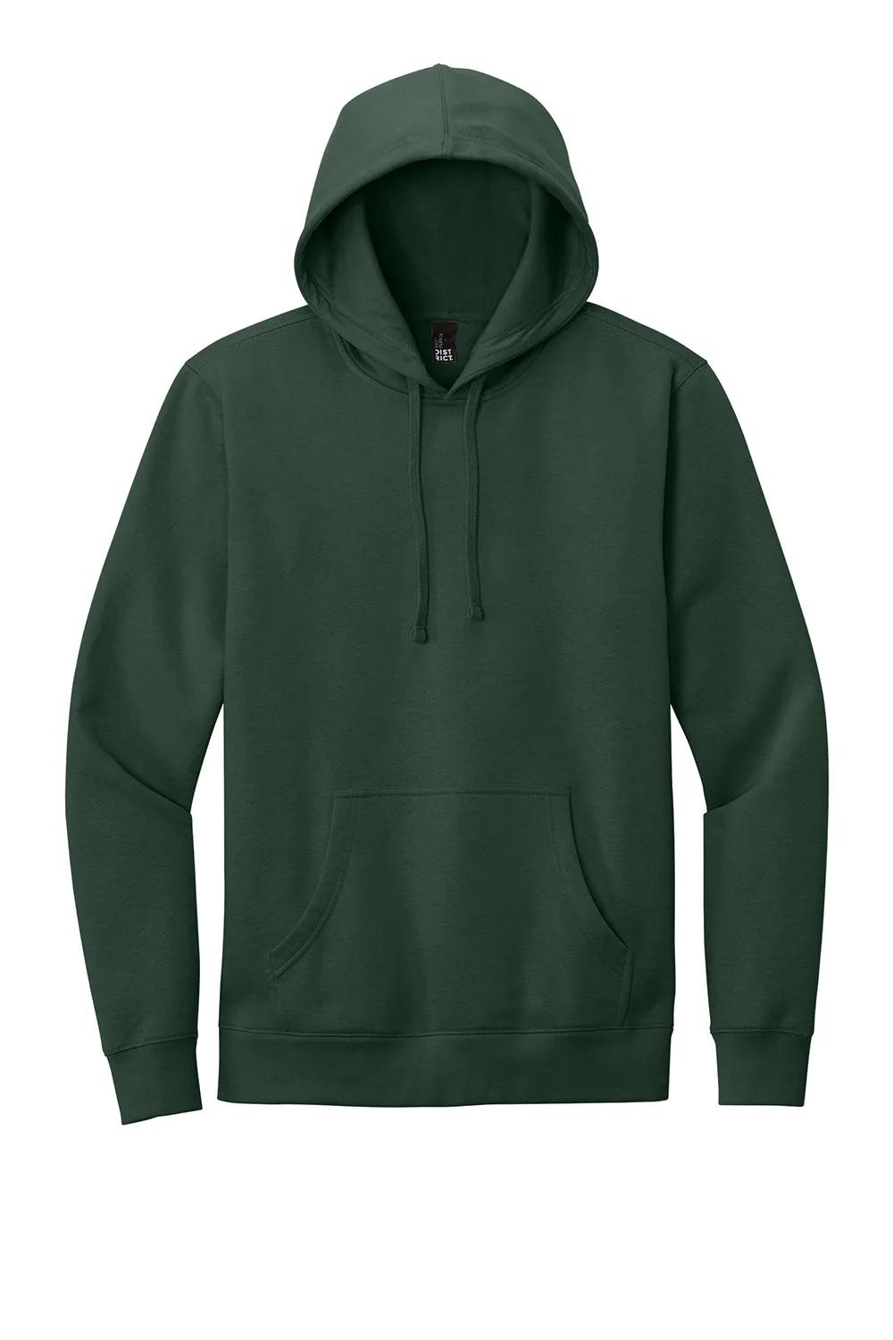 District Herren Fleece Kapuzenpullover mit wichtigen Details und Kangaroo-Tasche - Waldgrün