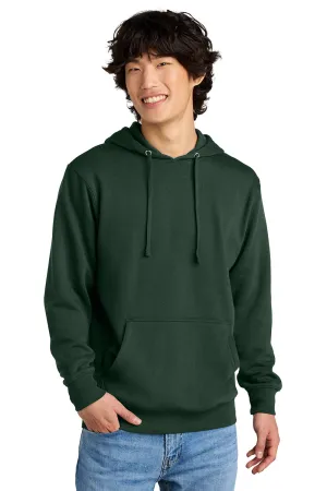 District Herren Fleece Kapuzenpullover mit wichtigen Details und Kangaroo-Tasche - Waldgrün