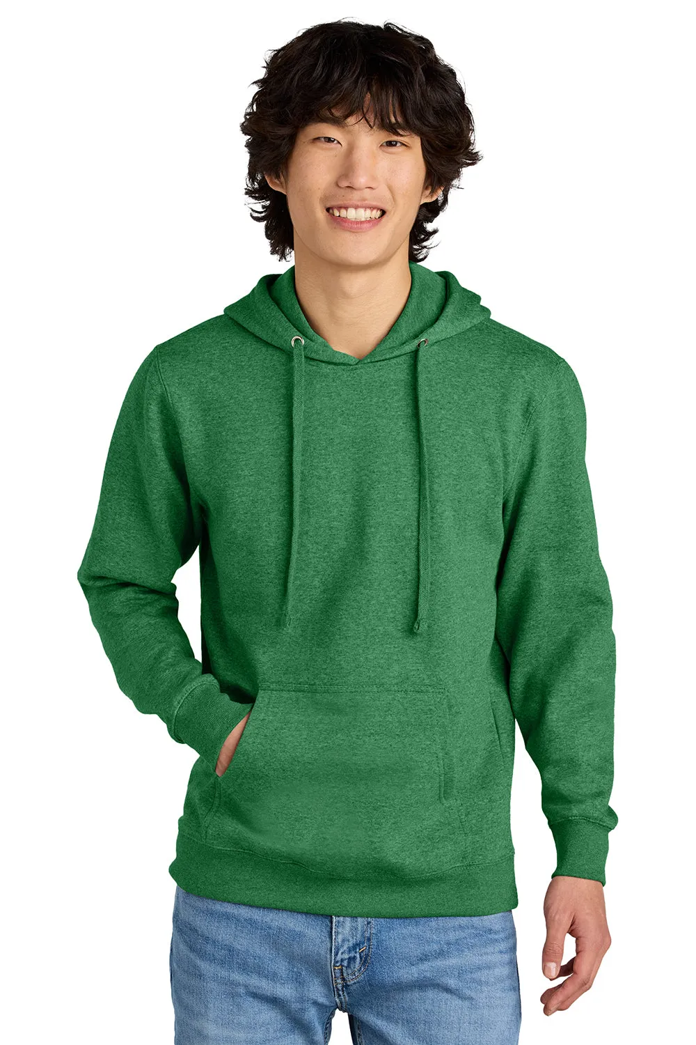 District Herren Sehr Wichtiger Fleece Kapuzenpullover Hoodie mit Kangaroo-Tasche - Heather Kelly Grün