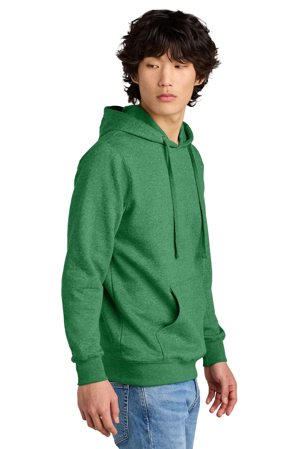 District Herren Sehr Wichtiger Fleece Kapuzenpullover Hoodie mit Kangaroo-Tasche - Heather Kelly Grün