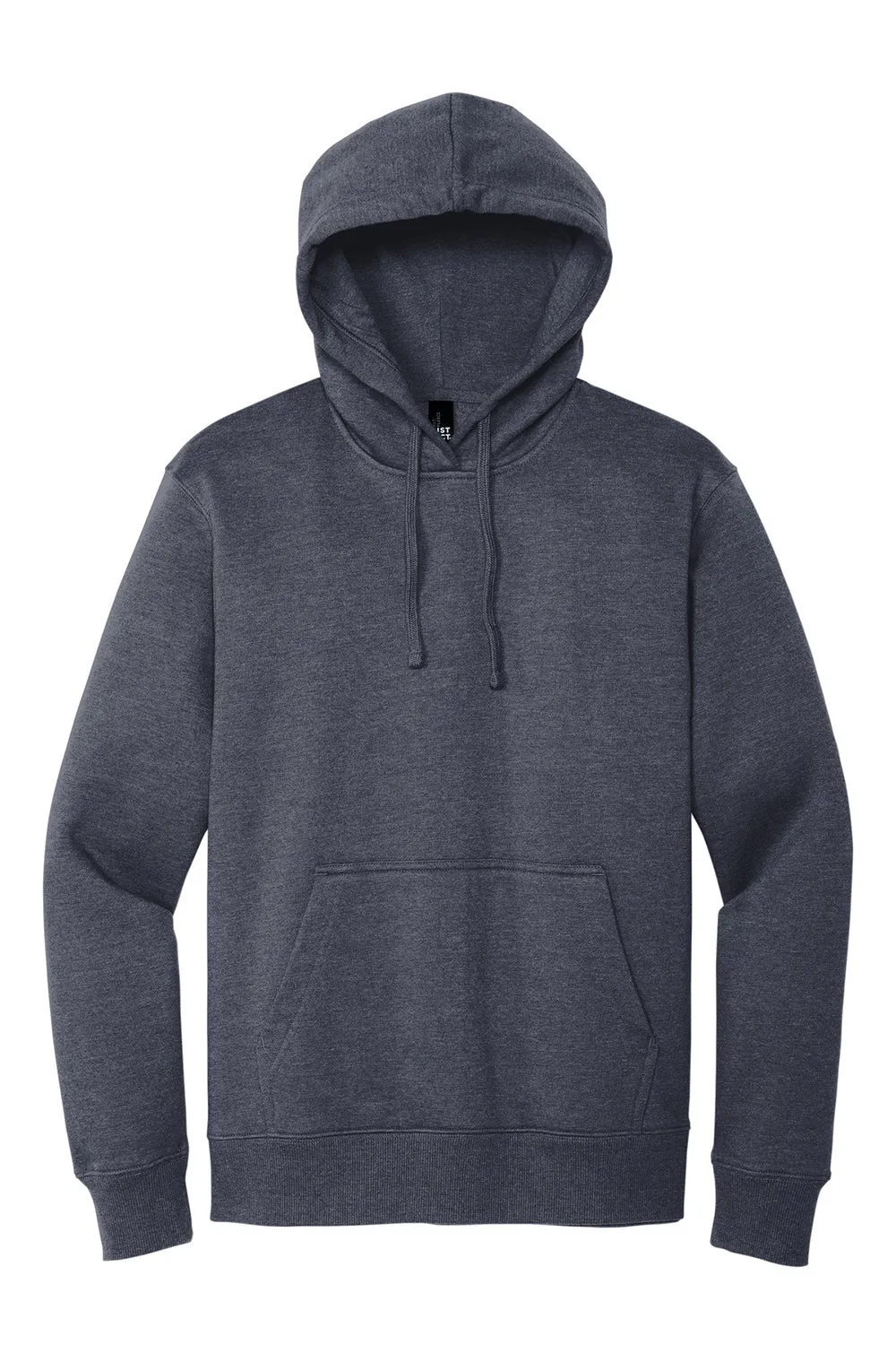 District Herren V.I.T. Schwere Fleece Kapuzenpullover Hoodie mit Beuteltasche - Heather Marineblau