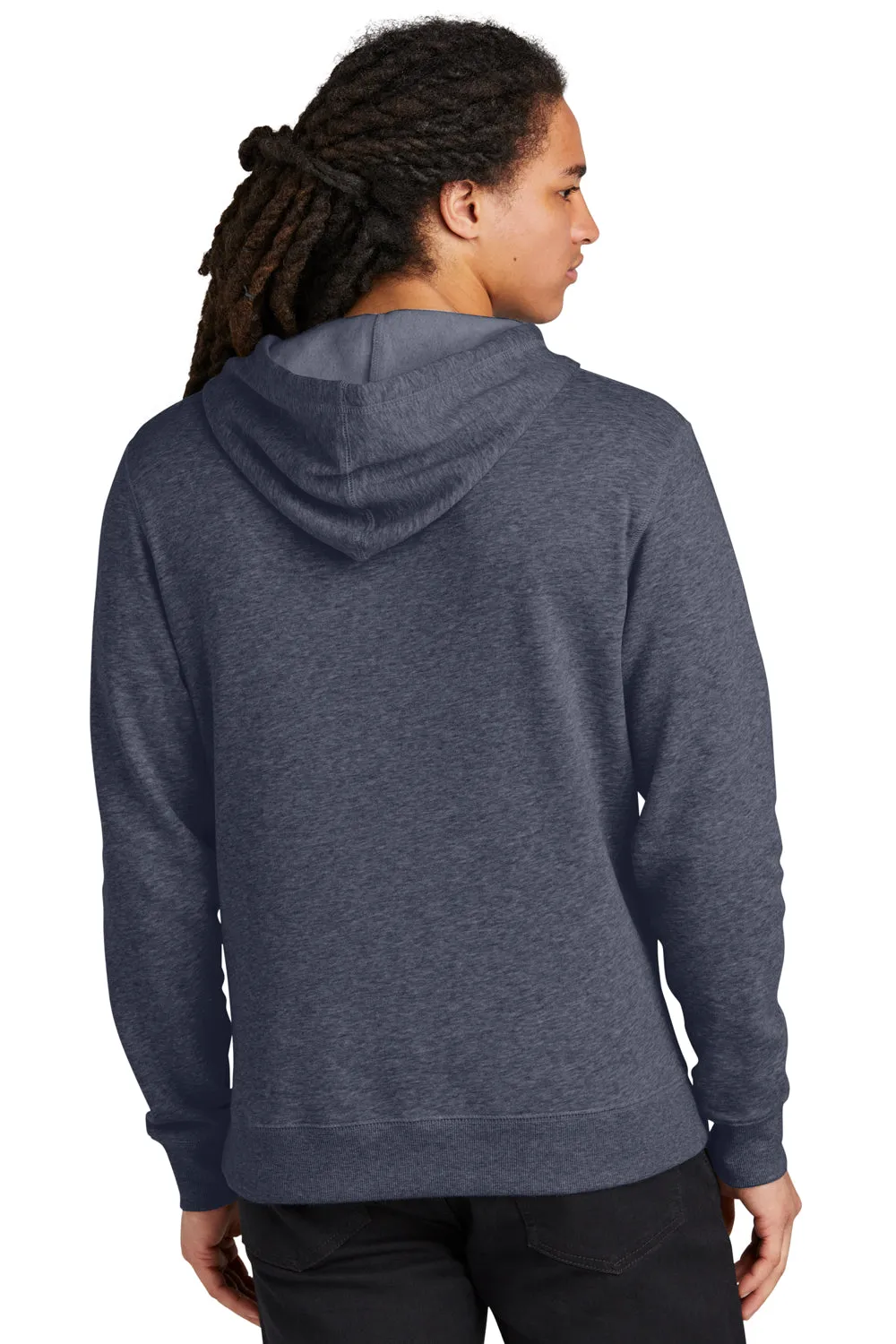 District Herren V.I.T. Schwere Fleece Kapuzenpullover Hoodie mit Beuteltasche - Heather Marineblau