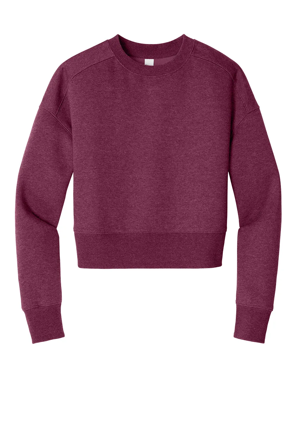District Damen Perfektes Gewicht Fleece Cropped Crewneck Sweatshirt - Heather Loganberry - Ausverkauf