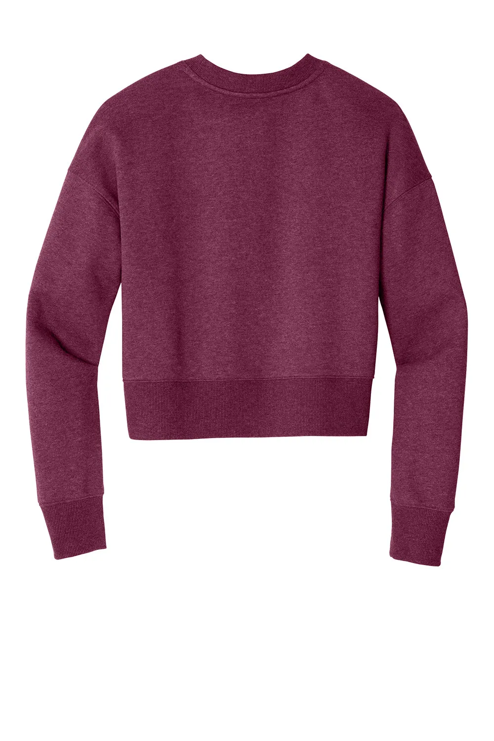 District Damen Perfektes Gewicht Fleece Cropped Crewneck Sweatshirt - Heather Loganberry - Ausverkauf