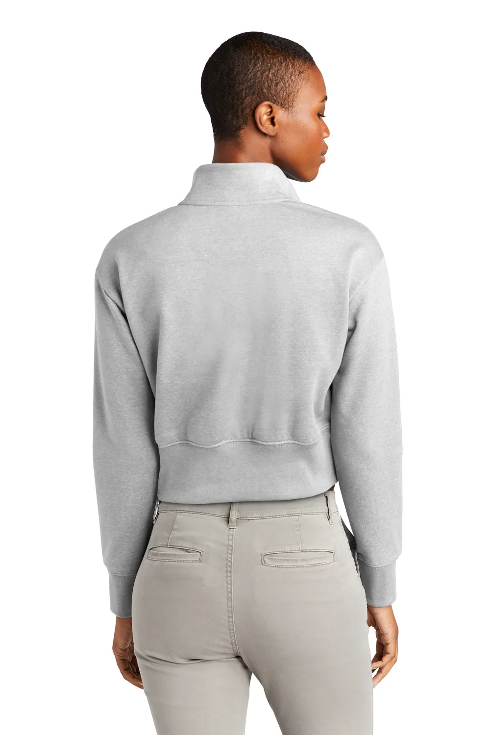 District Damen V.I.T. Fleece 1/4 Zip Sweatshirt - Heather Hellgrau