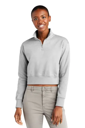 District Damen V.I.T. Fleece 1/4 Zip Sweatshirt - Heather Hellgrau