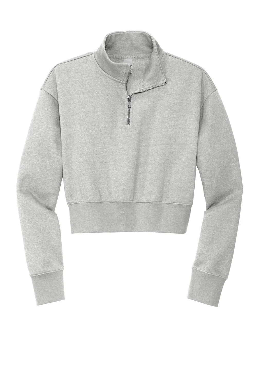 District Damen V.I.T. Fleece 1/4 Zip Sweatshirt - Heather Hellgrau