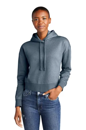 District Damen V.I.T. Fleece Kapuzenpullover Hoodie - Heather Flint Blau