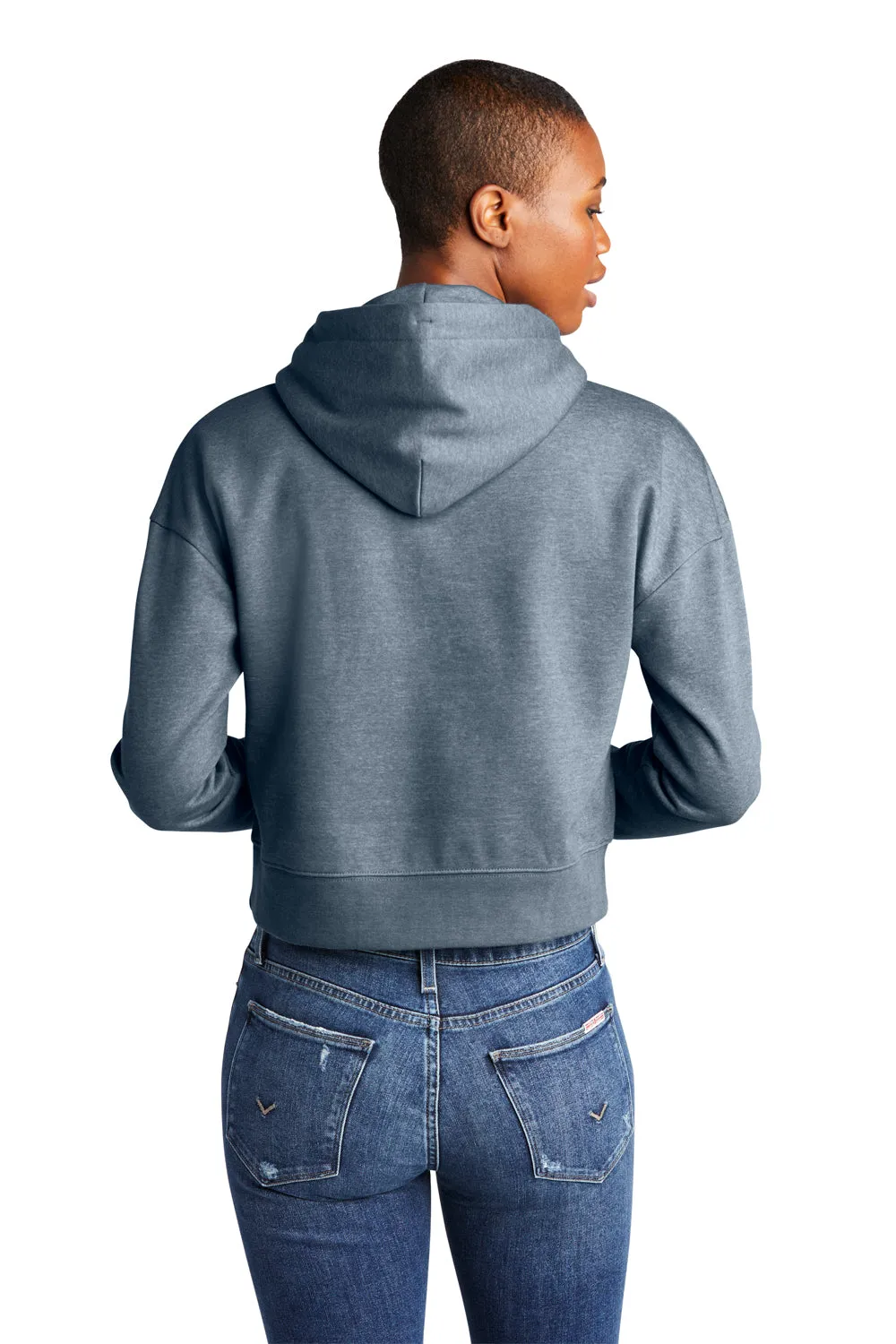 District Damen V.I.T. Fleece Kapuzenpullover Hoodie - Heather Flint Blau