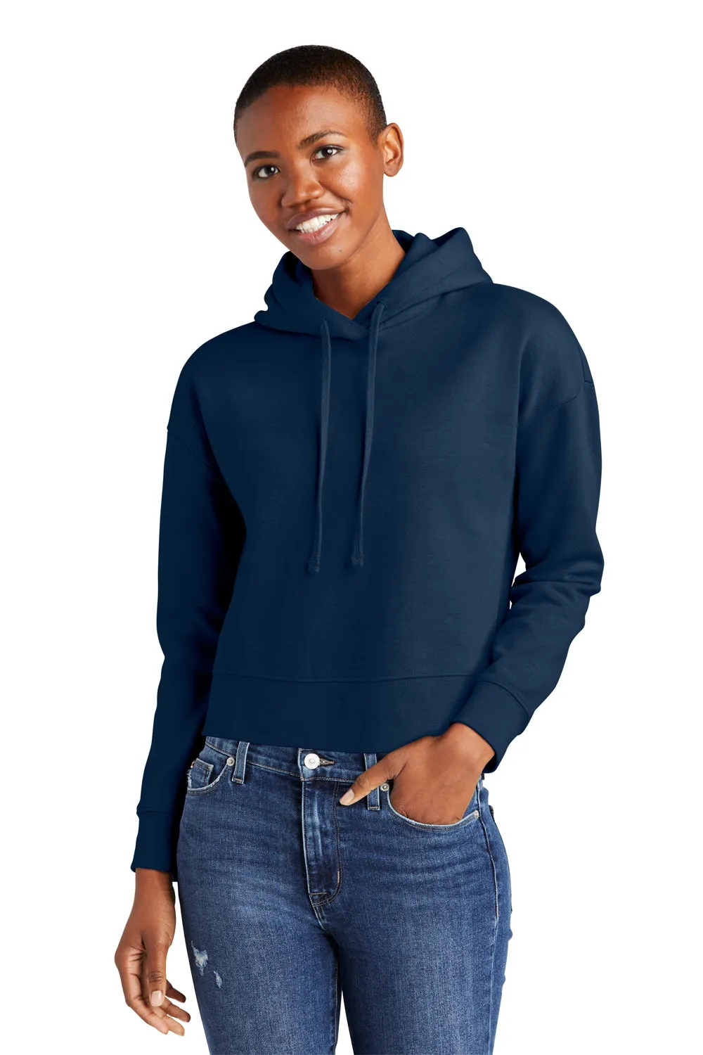District Damen V.I.T. Fleece Kapuzenpullover Hoodie - Neu Marineblau