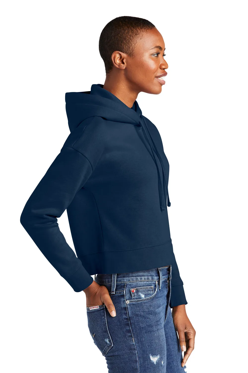 District Damen V.I.T. Fleece Kapuzenpullover Hoodie - Neu Marineblau