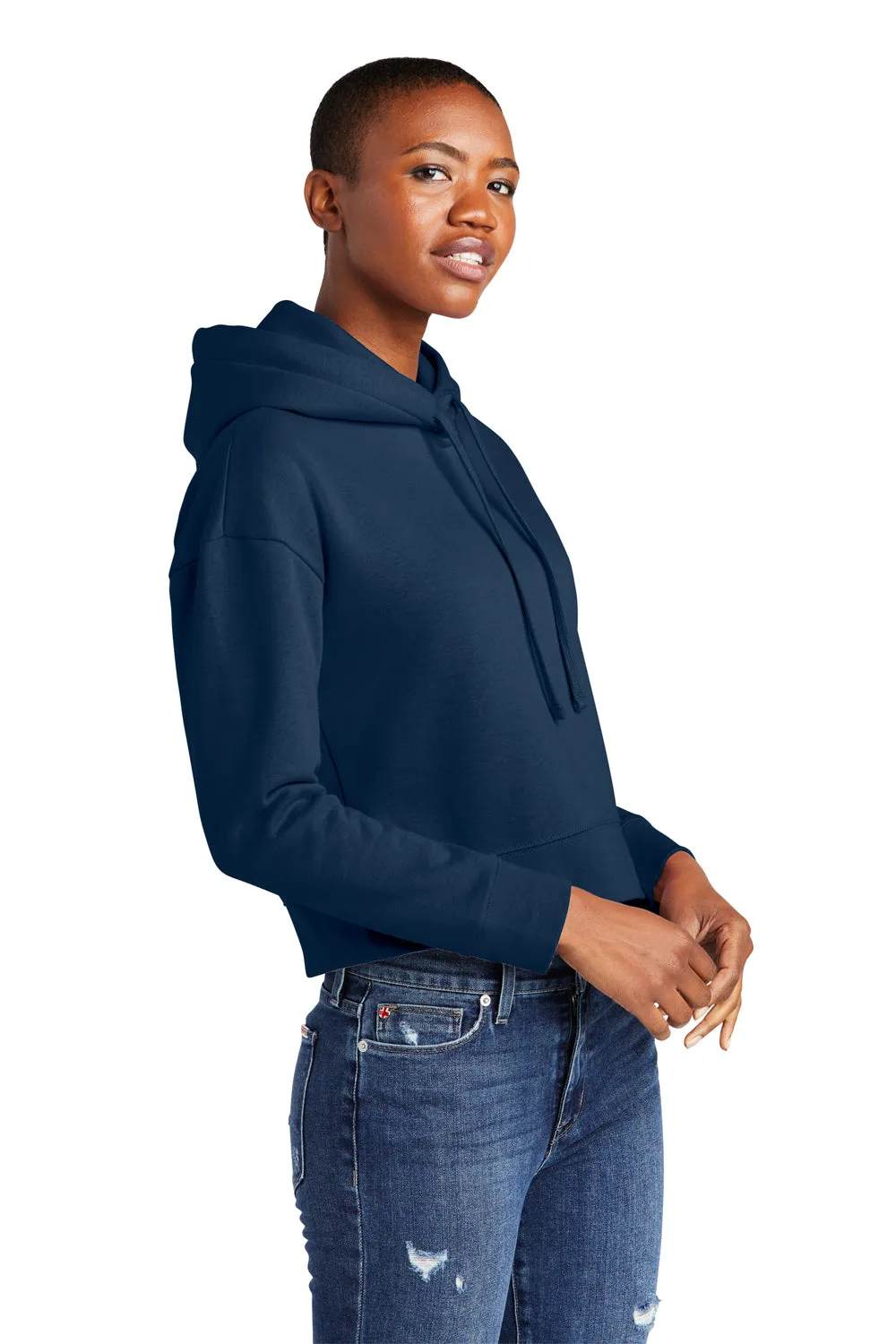 District Damen V.I.T. Fleece Kapuzenpullover Hoodie - Neu Marineblau