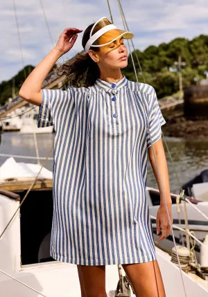 Kleid Wr05 Streifen Liegestuhl Kobalt-205