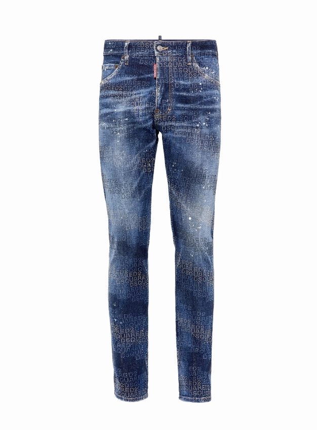 Dsquared2 Jeans mit Allover-Logo-Crystals-Wash im Cool-Guy-Stil