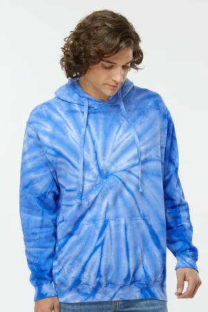 Dyenomite Herren Cyclone Tie Dye Kapuzenpullover Hoodie mit Kangaroo-Tasche - Königsblau