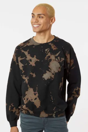 Dyenomite Mens Essential Fleece Bleach Wash Crewneck Sweatshirt - Gobi