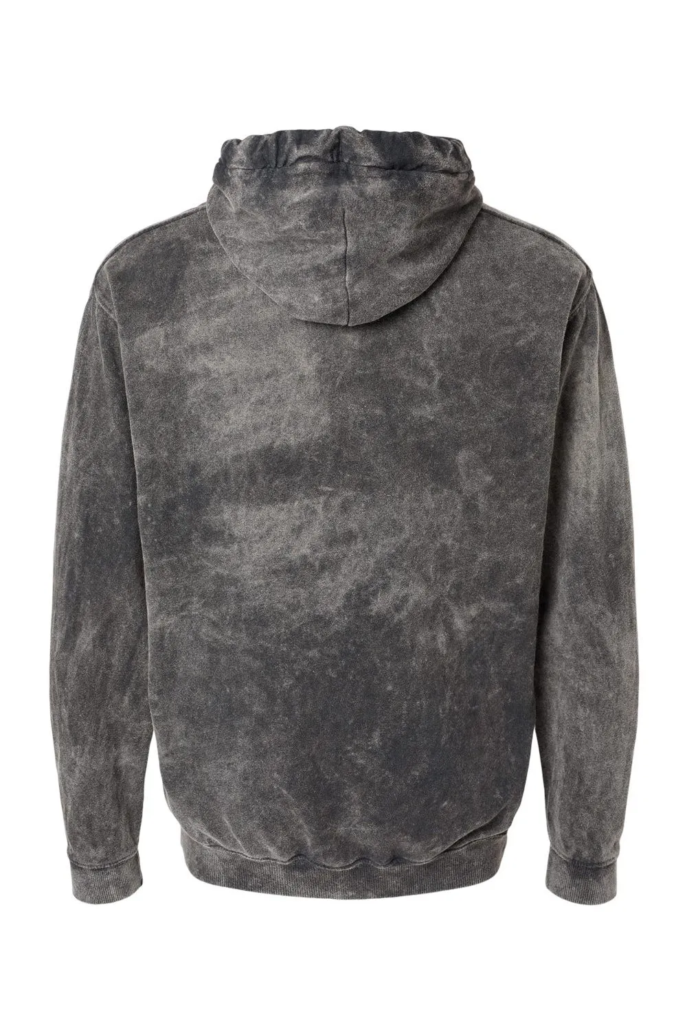 Dyenomite Herren Premium Fleece Mineral Wash Kapuzenpullover Hoodie mit Beuteltasche - Grau Mineral Wash
