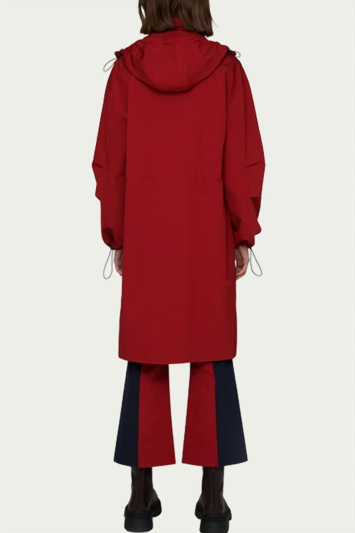 Edith Kapuzen-Schalen-Parka in Weinrot