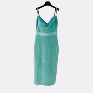 Elisabetta Franchi Chenille und Satin Figurbetontes Midi-Kleid